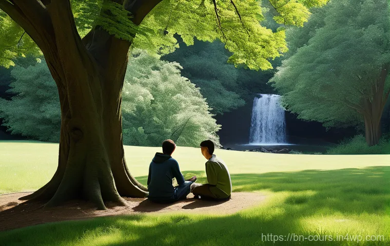 야외 교육 프로그램의 장점 - **Prompt 1: Mindful Exploration and Serenity in Nature**
    A diverse group of young adults and chi...